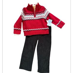 Boys size 5 winter outfit sweater, shirt and pants NWT 3 piece outfit